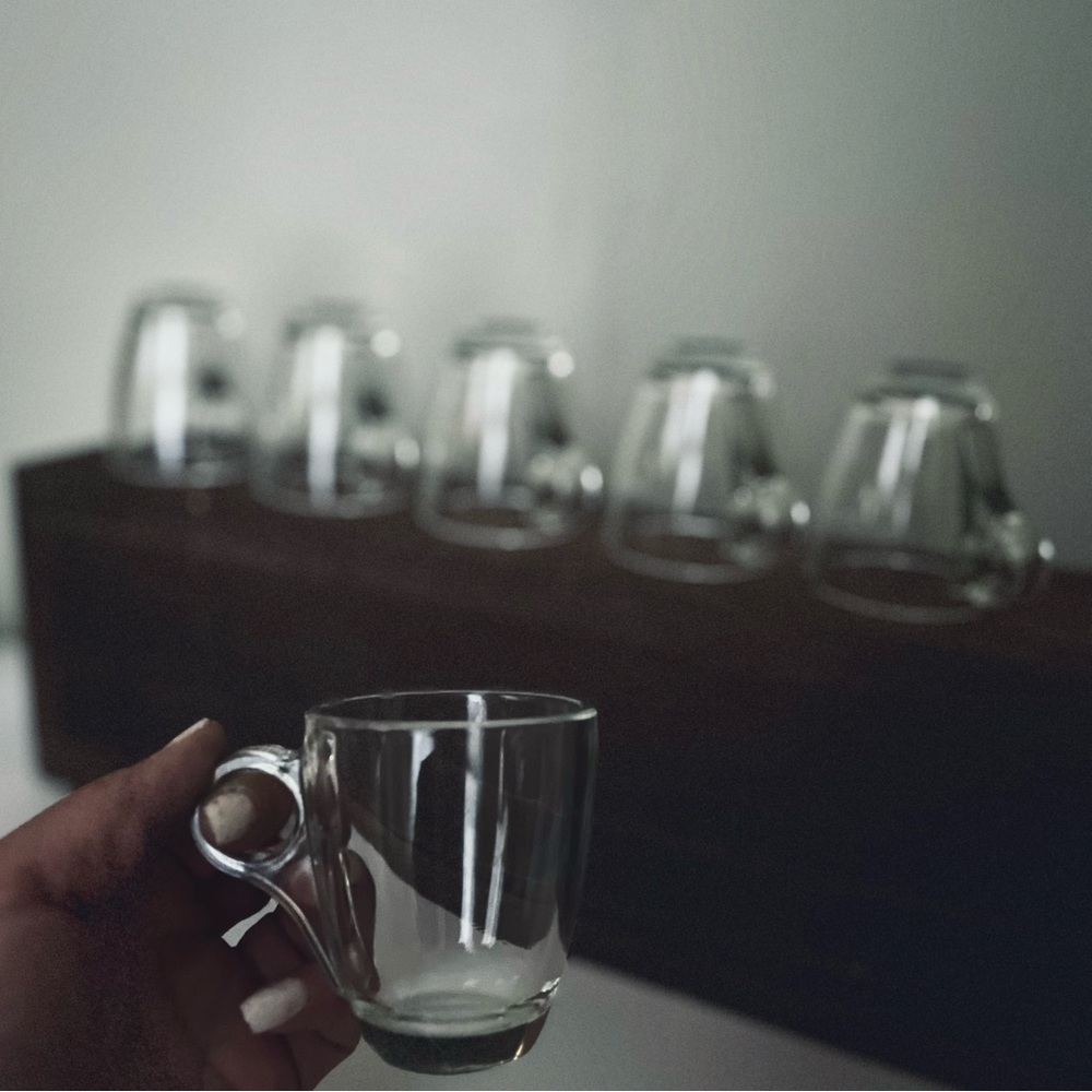 Clear Glass Espresso Mugs - Set of 6